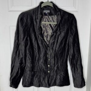 Rodika Zanian Paris Gray Metallic Velvet Blazer Made in France Size 40